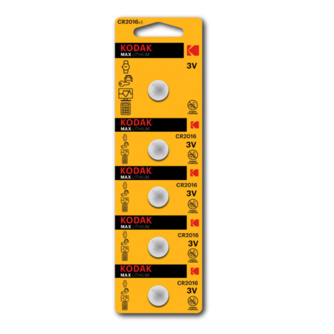 Wholesale-KODAK CR-2016 5-PACK LITHIUM COIN-battery-Electro Vision Inc