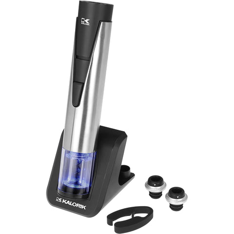 Wholesale-Kalorik CKS40792 2-in-1 Wine Opener and Preserver, Stainless Steel-Wine Opener-Electro Vision Inc