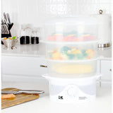 Wholesale-Kalorik DG33761 9 Quart 3-Tier Food Steamer, White-Food Steamers-Electro Vision Inc