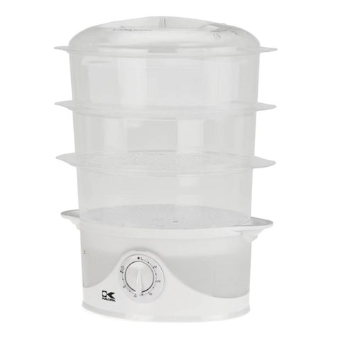 Wholesale-Kalorik DG33761 9 Quart 3-Tier Food Steamer, White-Food Steamers-Electro Vision Inc