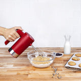 Wholesale-Kalorik HM47251R Cordless Rechargeable Hand Mixer, Red-Handheld Power Mixers-Electro Vision Inc