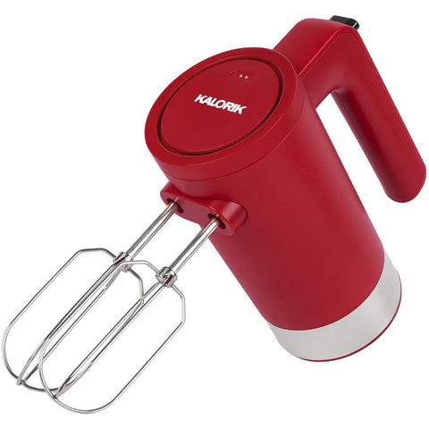 Wholesale-Kalorik HM47251R Cordless Rechargeable Hand Mixer, Red-Handheld Power Mixers-Electro Vision Inc