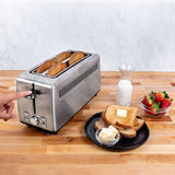 Wholesale-Kalorik TO47404 4-Slice Long Slot Toaster, Stainless Steel-Toaster-Electro Vision Inc