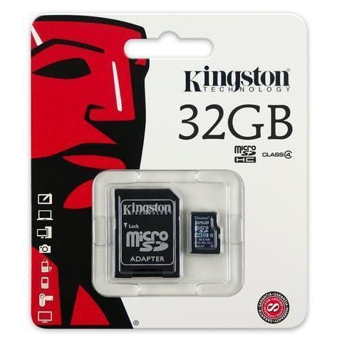Wholesale-Kingston SD32 32gb Micro SD Card w Adapter-Memory-Electro Vision Inc