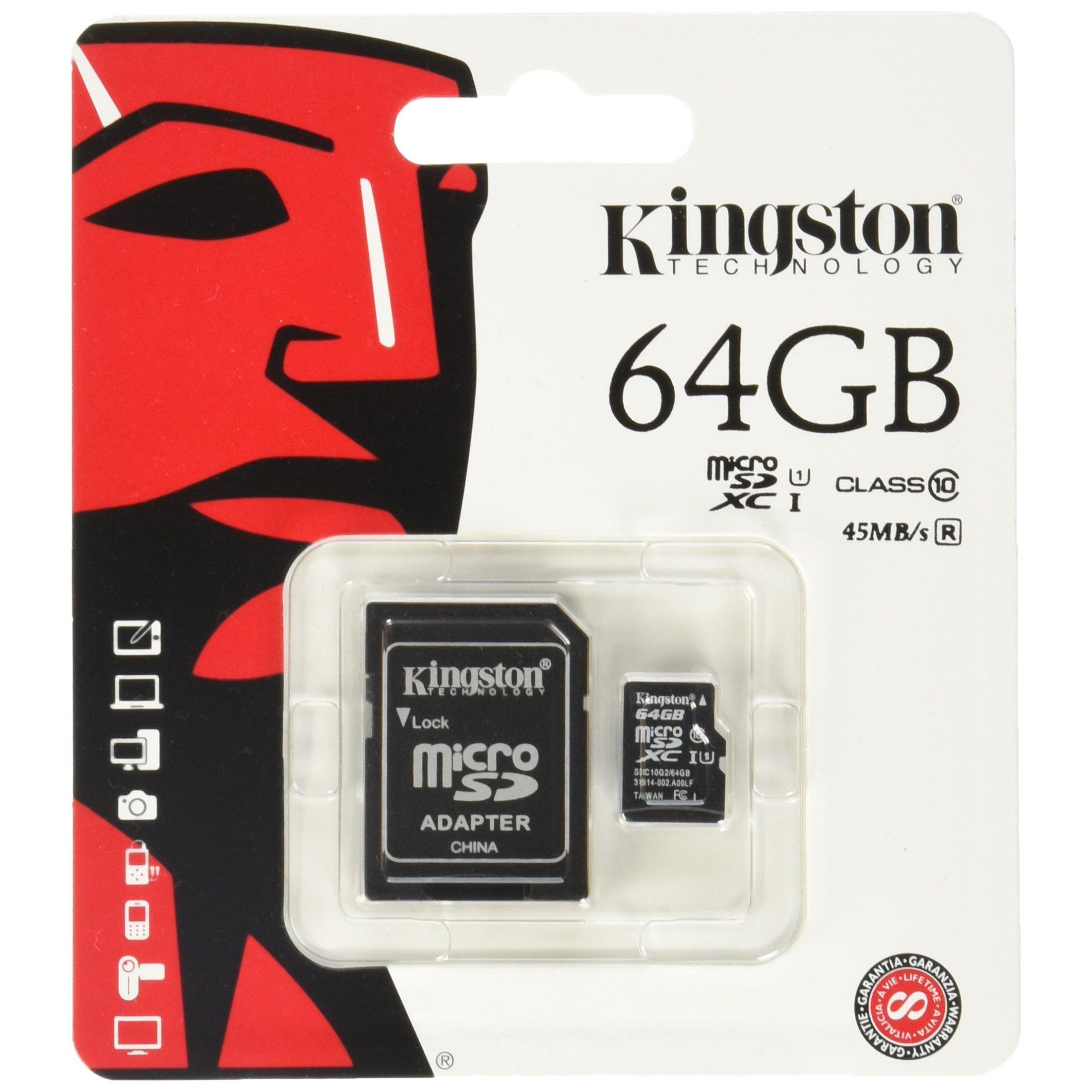 Wholesale-Kingston SD64 64GB Micro SD Card W/ Adapter-Memory-Electro Vision Inc