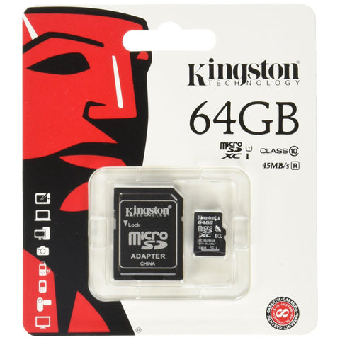 Wholesale-Kingston SD64 64gb Micro SD Card w Adapter-Memory-Electro Vision Inc