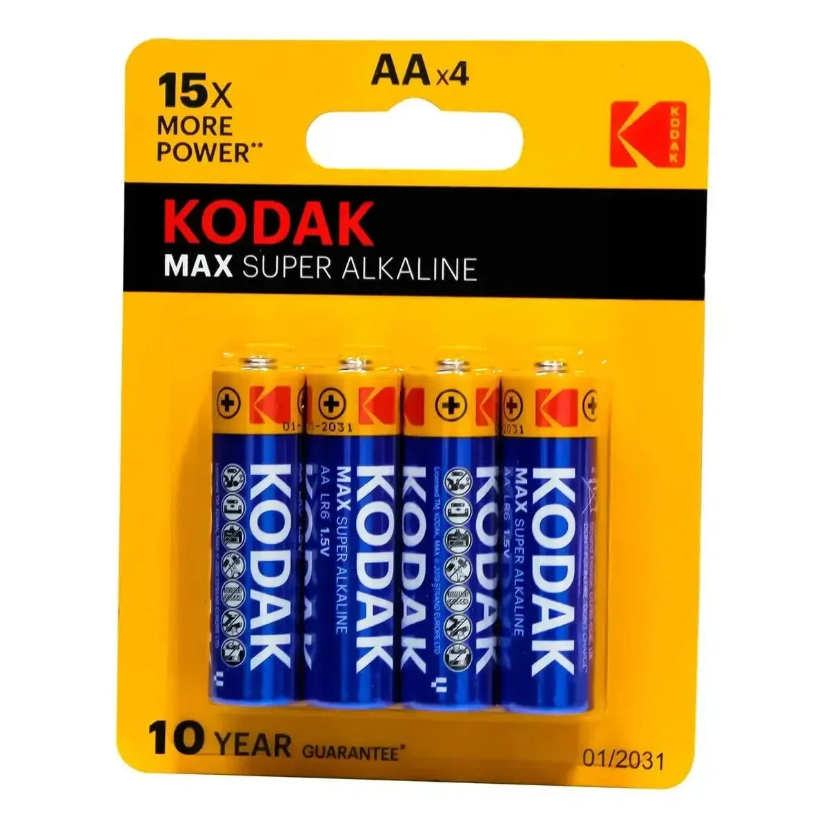 Wholesale-Kodak CAT-30820388 Max Alkaline AA 4-Pack Blister-battery-Electro Vision Inc