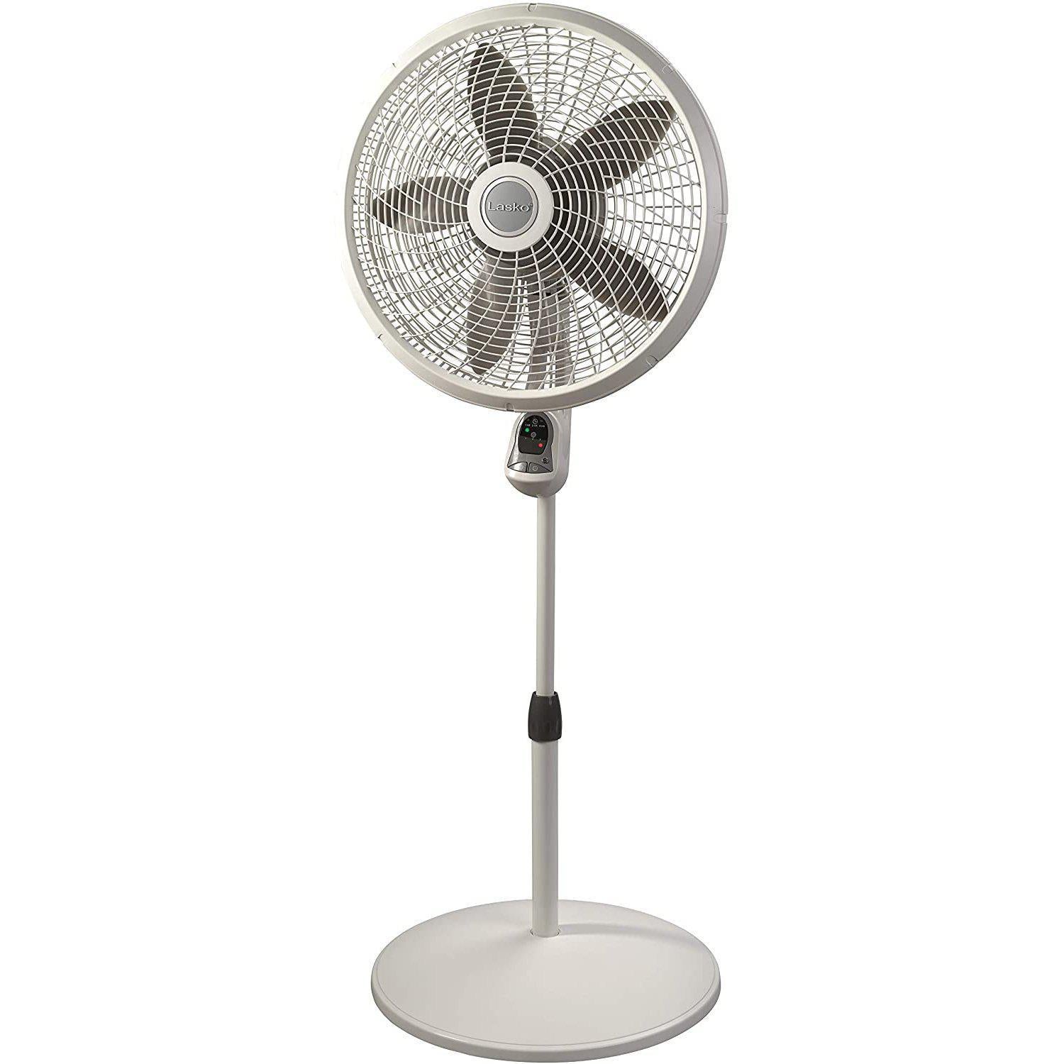 Wholesale-LASKO 1885 18" STAND FAN W/ REMOTE WHITE-Fans-Electro Vision Inc