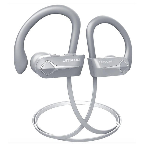 Wholesale-LETSFIT U8L Bluetooth Earbuds - Light Gray w Carrying Pouch-Headphones-Electro Vision Inc