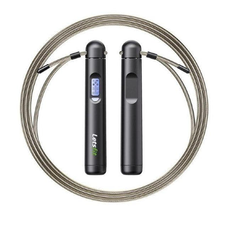 Wholesale-Letsfit JR02BK Smart Jump Rope, Black-Jump Rope-Electro Vision Inc