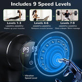 Wholesale-Letsfit Massage Gun, Portable Deep Tissue Percussion Muscle Massager with LED Touch Screen and 7 Heads-Electric Massagers-Electro Vision Inc