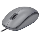 Wholesale-Logitech M110 USB Silent Wired Mouse, Silver-Wireless Mouse-Electro Vision Inc