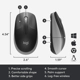 Wholesale-Logitech M190 Fullsize wireless mouse, Charcoal-Wireless Mouse-Electro Vision Inc
