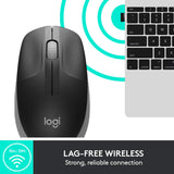 Wholesale-Logitech M190 Fullsize wireless mouse, Charcoal-Wireless Mouse-Electro Vision Inc
