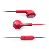 Wholesale-MQbix MQGF20 Flexible Gel Type Earphones with Mic, Red-Earbuds | Headphone-Electro Vision Inc