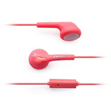 Wholesale-MQbix MQGF21PNK Flexible Gel Type Earphones with Mic, Pink-Earbuds | Headphone-Electro Vision Inc