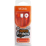 Wholesale-MQbix MQGF22NYK Flexible Gel Type Earphones with Mic, Orange and Blue-Earbuds | Headphone-Electro Vision Inc