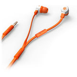 Wholesale-MQbix MQGF22NYK Flexible Gel Type Earphones with Mic, Orange and Blue-Earbuds | Headphone-Electro Vision Inc