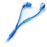 Wholesale-MQbix MQGF22NYK Flexible Gel Type Earphones with Mic, Orange and Blue-Earbuds | Headphone-Electro Vision Inc