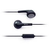 Wholesale-MQbix MQGT25BLK Flexible Gel Type Earphones with Mic, Black-Earbuds | Headphone-Electro Vision Inc