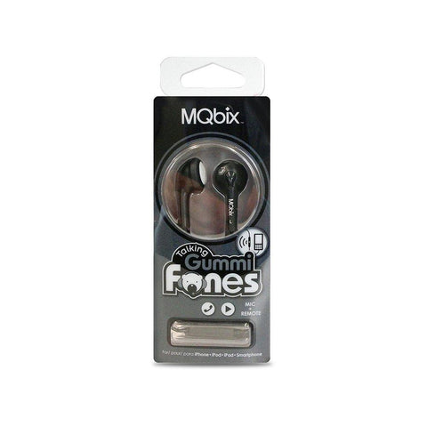 Wholesale-MQbix MQGT25BLK Flexible Gel Type Earphones with Mic, Black-Earbuds | Headphone-Electro Vision Inc