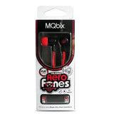 Wholesale-MQbix MQGT26BLK Talking AeroFones Flat Cable Earphones with Mic, Black-Headsets-Electro Vision Inc