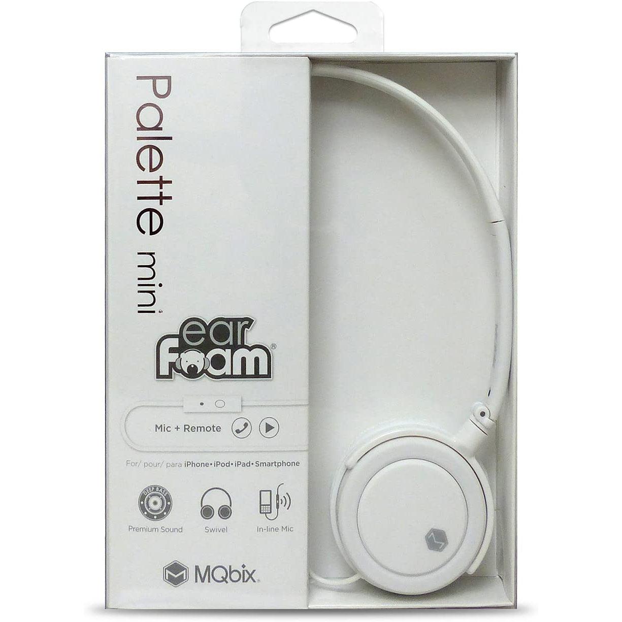 Wholesale-MQbix MQHT360WHT Palette Mini Lightweight Headphones with Built-In Mic, White-Headphones-Electro Vision Inc