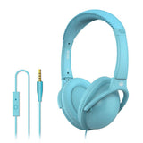 Wholesale-MQbix MQHT560BLU Ear Foam Palette High Performance Headphones with Mic, Turquoise Blue-Headphones-Electro Vision Inc