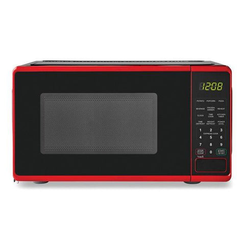 Wholesale-Mainstays 0.7 Cu ft Capacity Countertop Microwave Oven, Red-Microwave Ovens-Electro Vision Inc