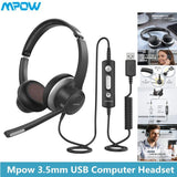 Wholesale-Mpow HC6 USB Headset/3.5 mm - Navy Blue-Headset-Electro Vision Inc