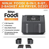 Wholesale-Ninja DZ100-RB Foodi 4-in-1, 8-qt., 2-Basket Air Fryer with DualZone Technology (REFURBISHED)-Air Fryer-Electro Vision Inc