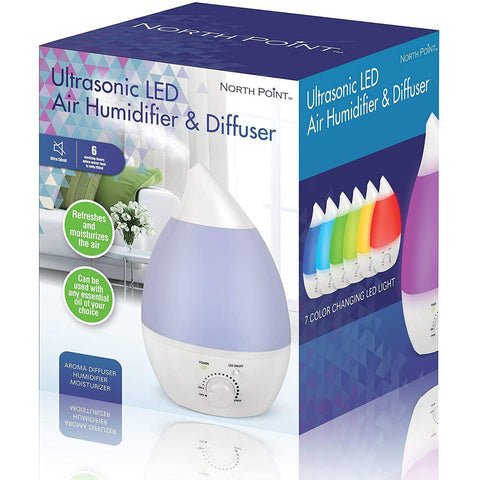 Wholesale-North Point hw6024 Ultrasonic LED Air Humidifier And Diffuser 7 Colors 100-240V-Humidifiers-Electro Vision Inc