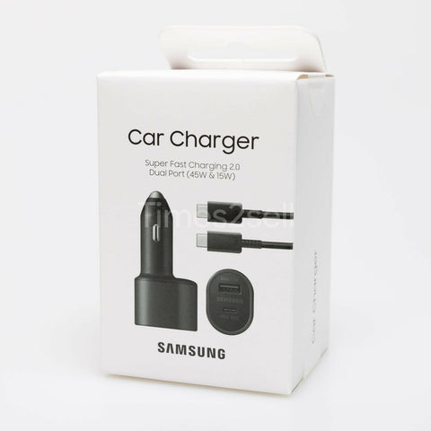 Wholesale-Original Samsung -EP-L5300XBEGW Car Charger Super Fast Dual USB 45W+15W Black Retail-Car charger-Electro Vision Inc
