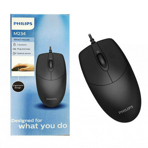 Wholesale-PHILIPS SPK7234 WIRED USB MOUSE-Keyboard & Mouse Wrist Rests-Electro Vision Inc