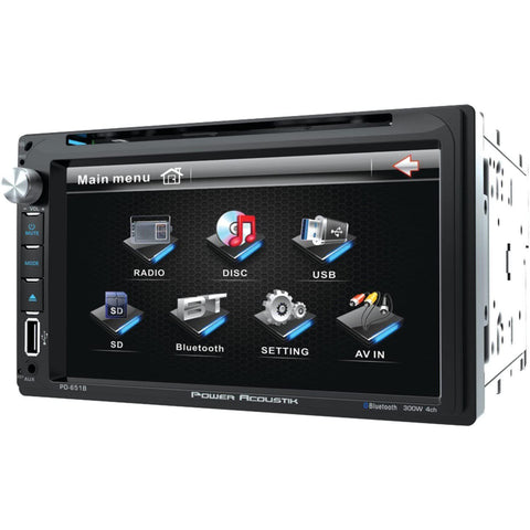 Wholesale-POWER ACOUSTIK PTVPD651B DOUBLE DIN DVD SOURCE UNIT W 6.5" LCD AND BT-Car Audio-Electro Vision Inc