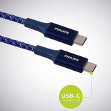Wholesale-Philips DLC5206UC/37 USB Type C Cable 6 Ft Blue-USB Cable-Electro Vision Inc