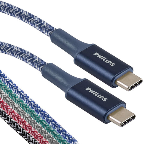 Wholesale-Philips DLC5206UC/37 USB Type C Cable 6 Ft Blue-USB Cable-Electro Vision Inc
