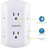 Wholesale-Philips SPS1742WA/37 6 Outlet White 2 pack-Power Outlet-Electro Vision Inc