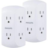 Wholesale-Philips SPS1742WA/37 6 Outlet White 2 pack-Power Outlet-Electro Vision Inc