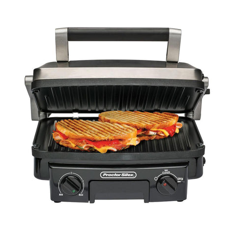 Wholesale-Proctor Silex 25340R Grill & Griddle 5 in 1-Indoor Grill-Electro Vision Inc
