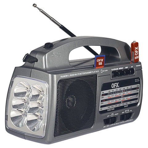 Wholesale-QFX R31U Radio/Rechargeable Flashlight-Radios-Electro Vision Inc