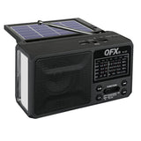 Wholesale-QFX R37 Solar Radio Rechargeable w Flashlight and Phone Charger USB-Radios-Electro Vision Inc