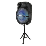 Wholesale-Qfx PBX156SM 15" Bluetooth Rechargeable Portable Speaker w/ Stand w/ Mic-Speakers-Electro Vision Inc