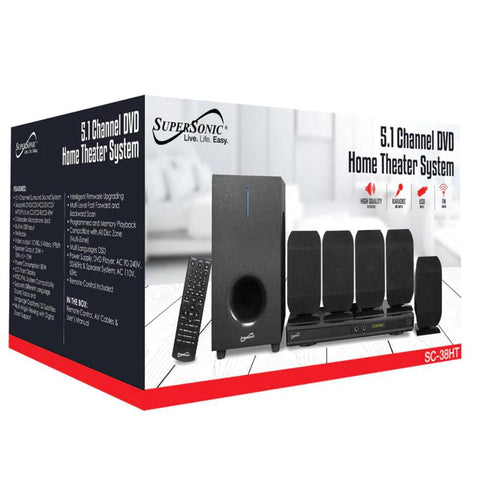 Wholesale-SUPERSONIC SC38HT 5.1 CHANNEL HOME THEATRE-Home Theater Systems-Electro Vision Inc