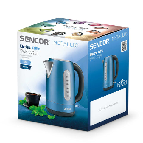 Wholesale-Sencor SWK1772-Blue 1.7 Qt Electric Tea Kettle - Blue-Electric Kettles-Electro Vision Inc