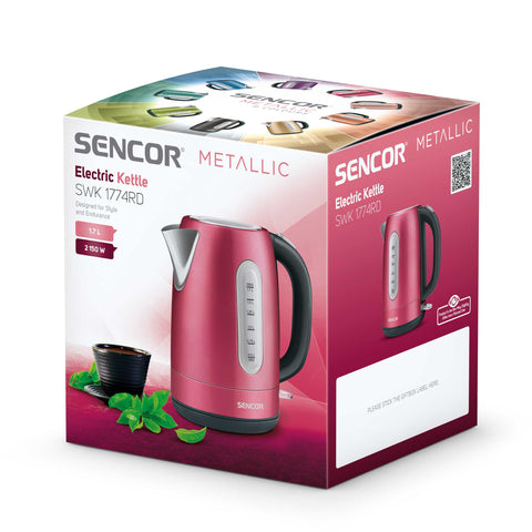 Wholesale-Sencor SWK1774-Red 1.7 Qt Electric Tea Kettle - Red-Electric Kettles-Electro Vision Inc