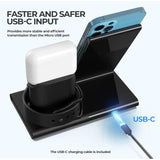 Wholesale-Seneo SNPA191BB 3 in 1 Wireless Charging Station for iPhone, iWatch, and Airpods-Charging Station-Electro Vision Inc