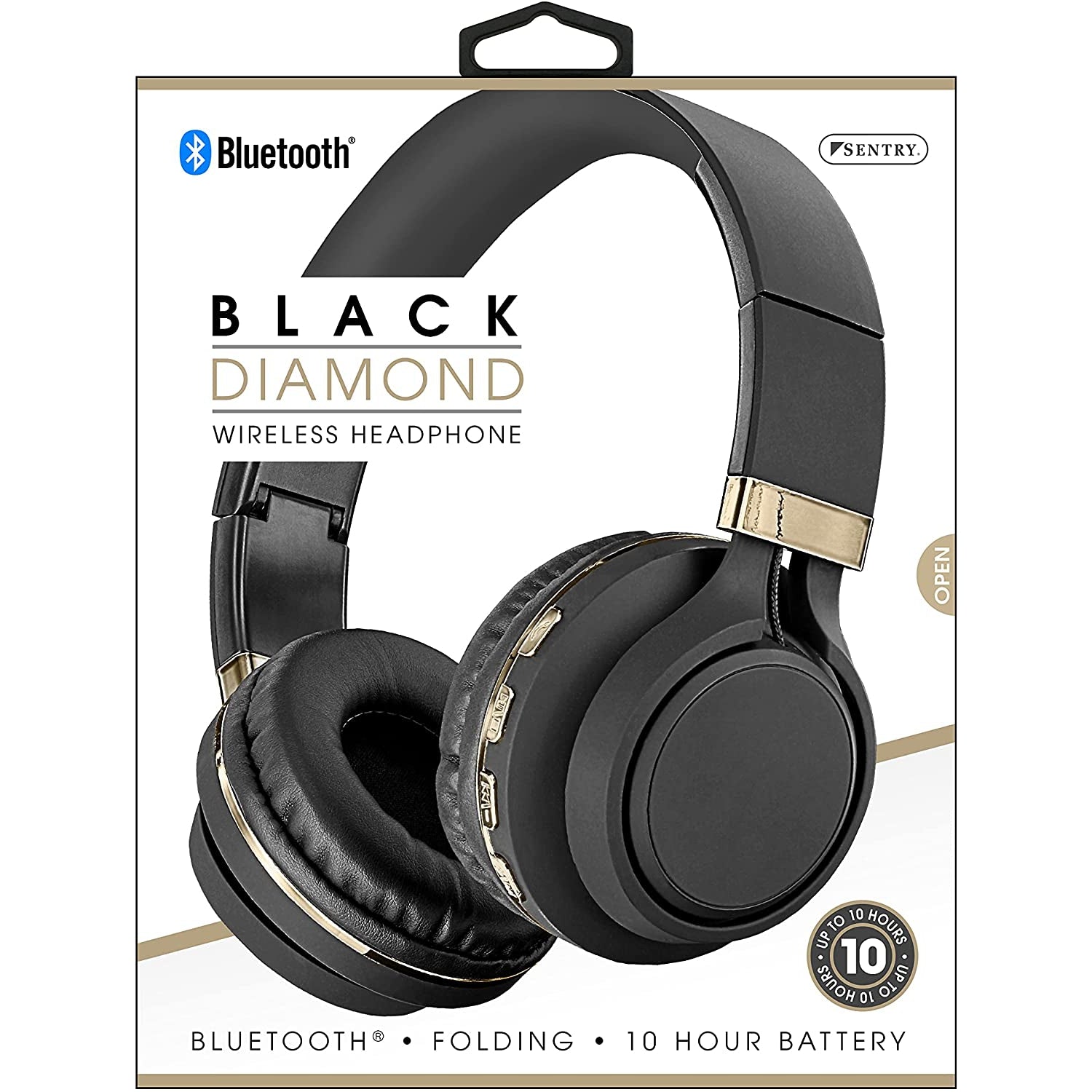 Wholesale-Sentry BT301 Bluetooth Black Diamond Black/Gold-Headphones-Electro Vision Inc