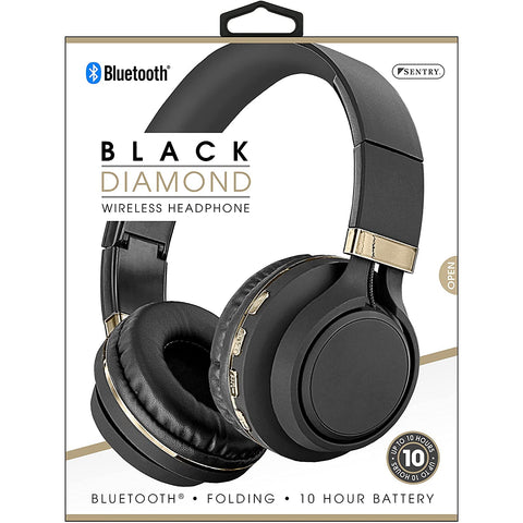 Wholesale-Sentry BT301 Bluetooth Black Diamond Black/Gold-Headphones-Electro Vision Inc
