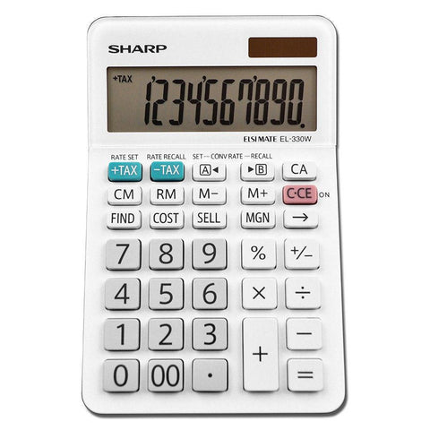 Wholesale-Sharp EL-330WB Professional Desktop Calculator with 10-Digit LCD Display-Calculators-Electro Vision Inc